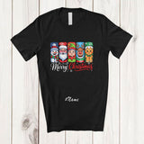 MacnyStore - Personalized Custom Name Merry Christmas; Lovely Collection Santa Elf Snowman Gingerbread T-Shirt