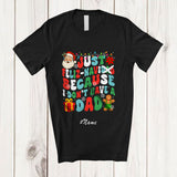 MacnyStore - Personalized Custom Name Feliz Navi-dad Don't Have Dad; Joyful Christmas Navidad Groovy Santa T-Shirt