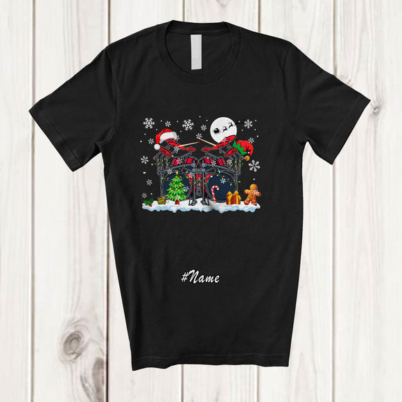 MacnyStore - Personalized Three Drum; Amazing Christmas Custom Name Musical Instruments Player T-Shirt