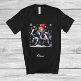 MacnyStore - Personalized Custom Name Gnome Riding Cow Reindeer; Lovely Christmas Light Farmer T-Shirt