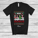 MacnyStore - Personalized Custom Name Merry Duckmas; Humorous Christmas Sweater Duck Farm Farmer T-Shirt