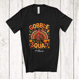 MacnyStore - Personalized Custom Name Gobble Squad; Amazing Thanksgiving Fall Turkey; Women Family T-Shirt