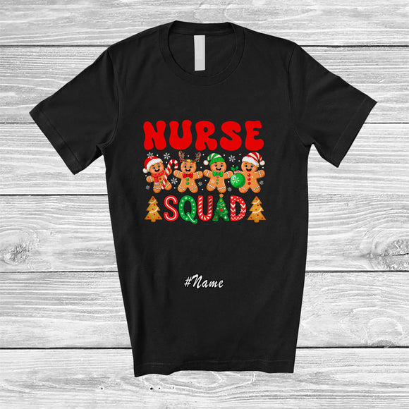 MacnyStore - Personalized Custom Name Nurse Squad; Lovely Christmas Baking Gingerbreads T-Shirt