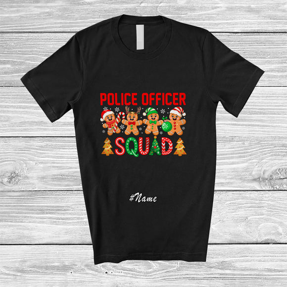 MacnyStore - Personalized Custom Name Police Officer Squad; Lovely Christmas Baking Gingerbreads T-Shirt