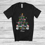 MacnyStore - Personalized Custom Name Chartreux Christmas Tree Snowman; Lovely X-mas Lights Family T-Shirt