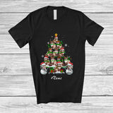 MacnyStore - Personalized Custom Name Ragdoll Christmas Tree Snowman; Lovely X-mas Lights Family T-Shirt