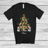 MacnyStore - Personalized Custom Name Burmese Cat Christmas Tree Snowman; Lovely X-mas Lights Family T-Shirt