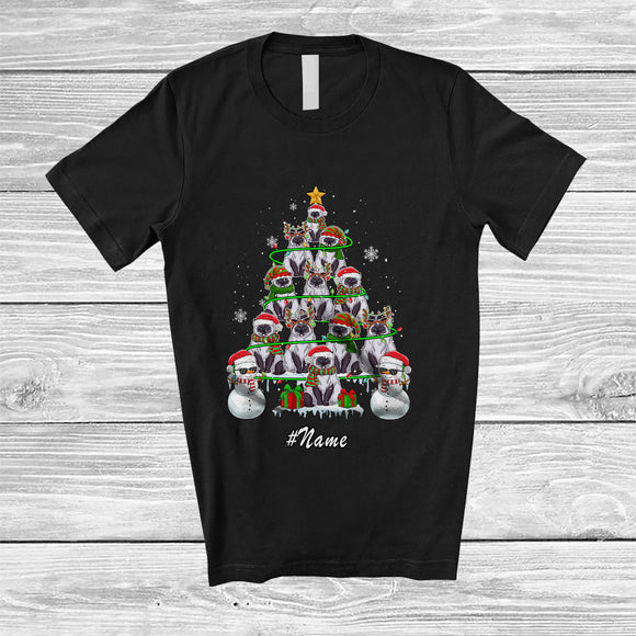 MacnyStore - Personalized Custom Name Himalayan Cat Christmas Tree Snowman; Lovely X-mas Lights Family T-Shirt