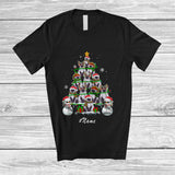 MacnyStore - Personalized Custom Name Himalayan Cat Christmas Tree Snowman; Lovely X-mas Lights Family T-Shirt
