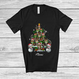 MacnyStore - Personalized Custom Name Maine Coon Christmas Tree Snowman; Lovely X-mas Lights Family T-Shirt