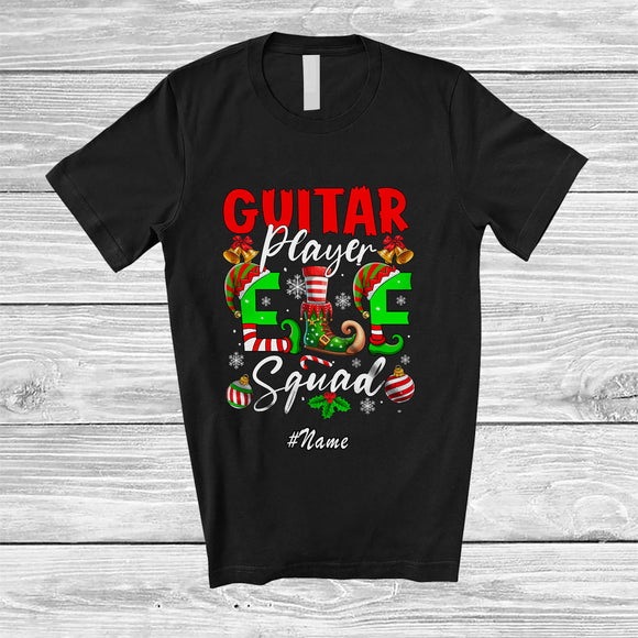 MacnyStore - Personalized Custom Name Guitar Elf Squad; Wonderful Christmas Musical Instruments Players T-Shirt