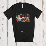 MacnyStore - Personalized Custom Name Santa Pug Reindeer; Adorable Christmas Pug Owner Lover T-Shirt