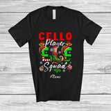 MacnyStore - Personalized Custom Name Cello Elf Squad; Wonderful Christmas Musical Instruments Players T-Shirt