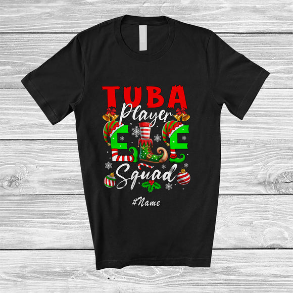 MacnyStore - Personalized Custom Name Tuba Elf Squad; Wonderful Christmas Musical Instruments Players T-Shirt