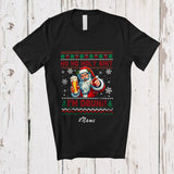 MacnyStore - Personalized Custom Name Sh t I'm Drunk; Cheerful Christmas Sweater Santa Drinking Beer T-Shirt