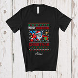 MacnyStore - Personalized Custom Name Merry Scuba Diving Christmas; Amusing Sweater Scuba Diver Santa T-Shirt