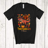 MacnyStore - Personalized Custom Name Turkeysaurus Rex; Joyful Thanksgiving Dabbing Turkey On T-Rex T-Shirt