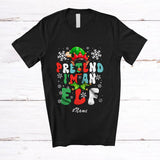 MacnyStore - Personalized Custom Name Pretend I'm An Elf; Joyful Christmas Elf Face Cosplay; Groovy Family T-Shirt