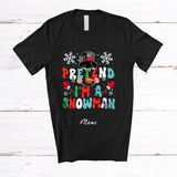 MacnyStore - Personalized Custom Name Pretend I'm A Snowman; Joyful Christmas Snowman Face; Groovy T-Shirt