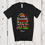 MacnyStore - Personalized Custom Name Snowmobile Player Crew; Lovely Christmas Elf Sunglasses; Family T-Shirt