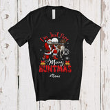 MacnyStore - Personalized Custom Name I'm Just Here Merry Huntmas; Joyful Christmas Santa Hunter Hunting T-Shirt