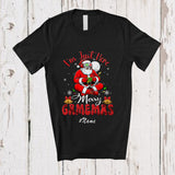 MacnyStore - Personalized Custom Name I'm Just Here Merry Gamemas; Joyful Christmas Santa Gamer Gaming T-Shirt