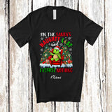 MacnyStore - Personalized Custom Name On Santa's Naughty List; Joyful Christmas Turtle Drinking T-Shirt