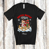 MacnyStore - Personalized Custom Name Santa's Backup Plan; Lovely Christmas Santa Sleigh Reindeer Corgi T-Shirt