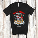 MacnyStore - Personalized Custom Name Santa's Backup Plan; Lovely Christmas Santa Sleigh Reindeer Horse T-Shirt