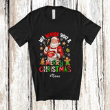 MacnyStore - Personalized Custom Name Whisk You Merry Christmas; Joyful Santa Baking Lunch Lady Chef T-Shirt