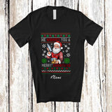 MacnyStore - Personalized Custom Name Wishkey You A Merry Christmas; Joyful Sweater Santa Bartender Group T-Shirt