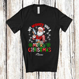 MacnyStore - Personalized Custom Name Wishkey You A Merry Christmas; Joyful Christmas Santa Bartender T-Shirt