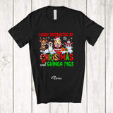 MacnyStore - Personalized Custom Name Distracted By Christmas Guinea Pigs; Lovely Snowman Penguin Reindeer T-Shirt