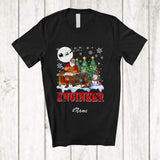 MacnyStore - Personalized Custom Name Engineer With Christmas Tree Snowman; Awesome X-mas Jobs Proud T-Shirt