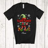 MacnyStore - Personalized Custom Name Flute Player Crew; Adorable Christmas Elf Musical Instruments T-Shirt