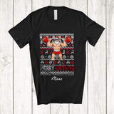 MacnyStore - Personalized Custom Name Merry Liftmas; Joyful Christmas Sweater Santa Weight Lifting Workout T-Shirt