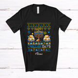 MacnyStore - Personalized Custom Name Happy Challah Days; Amazing Hanukkah Lights Sweater; Family T-Shirt