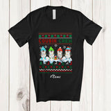 MacnyStore - Personalized Custom Name Cousin Crew; Lovely Christmas Lights Four Penguin Sweater; Bird T-Shirt