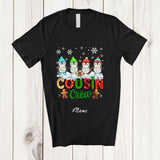 MacnyStore - Personalized Custom Name Cousin Crew; Lovely Christmas Lights Four Penguin X-mas; Bird T-Shirt