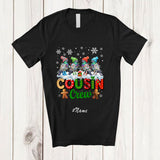 MacnyStore - Personalized Custom Name Cousin Crew; Lovely Christmas Lights Four Pigeon X-mas; Bird T-Shirt