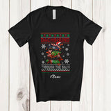 MacnyStore - Personalized Custom Name Dachshund Through Snow; Lovely Christmas Sweater Santa Tree Family T-Shirt