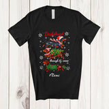 MacnyStore - Personalized Custom Name Dachshund Through Snow; Lovely Christmas Santa Tree Family T-Shirt