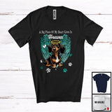 MacnyStore - A Big Piece Of Heart Lives In Heaven, Lovely Memories Dachshund Owner Lover, Family Group T-Shirt