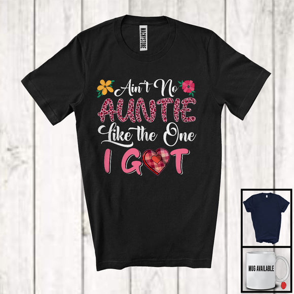 MacnyStore - Ain't No Auntie Like The One I Got, Amazing Mother's Day Pink Leopard Plaid, Family Group T-Shirt