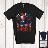 MacnyStore - All American Angry, Amazing 4th Of July American Flag Uncle Sam Hat Sunglasses, Patriotic T-Shirt