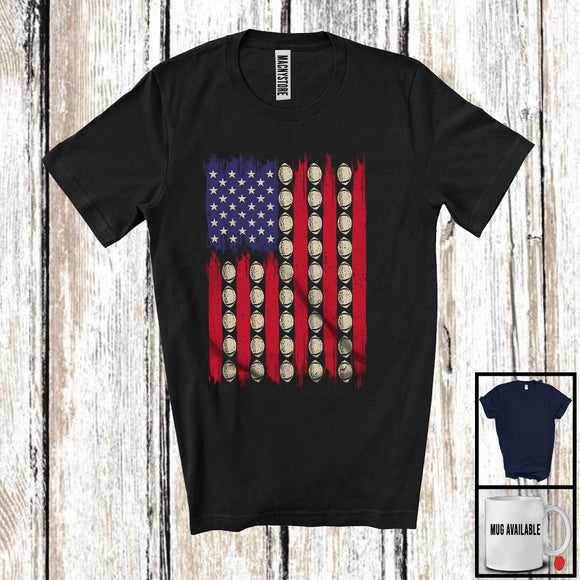 MacnyStore - American Flag Football, Proud 4th Of July USA Flag Sport Player Playing Team, Patriotic Group T-Shirt