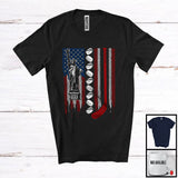 MacnyStore - American Flag Hockey, Amazing 4th Of July Patriotic Group, Sport Player Playing Team T-Shirt