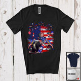 MacnyStore - American Flag Rat Drinking, Joyful 4th Of July Animal Lover, Fireworks Patriotic Group T-Shirt