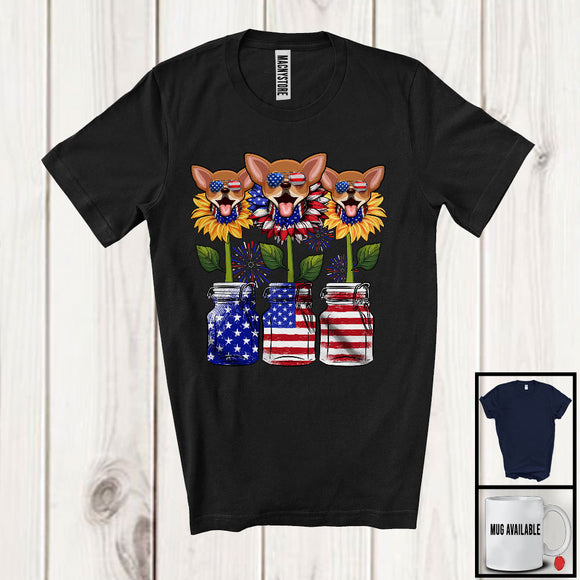 MacnyStore - American Flag Sunflower, Amazing 4th Of July Chihuahua Owner, Women Patriotic Group T-Shirt