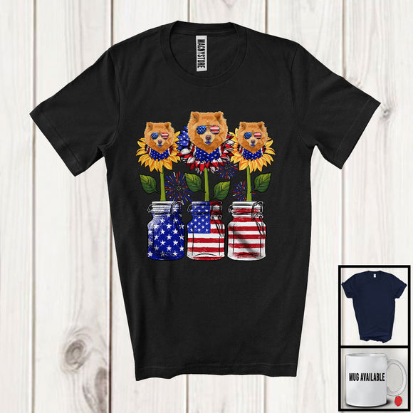 MacnyStore - American Flag Sunflower, Amazing 4th Of July Chow Chow Owner, Women Patriotic Group T-Shirt